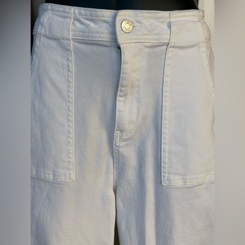 Mined by Los Angeles women’s white wide leg denim jeans size 7 preloved no flaws - Picture 6 of 9